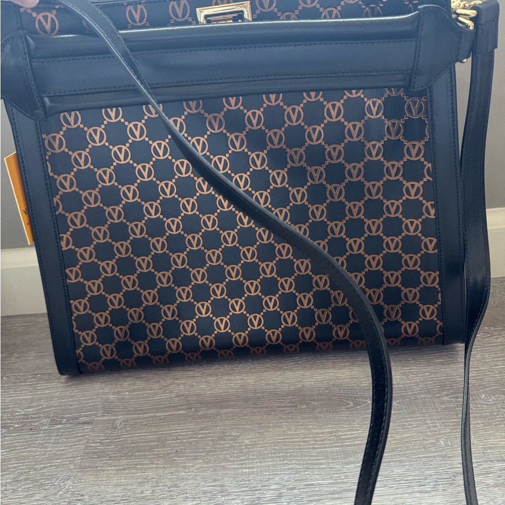 Valentino Black and Tan Crossbody Bag